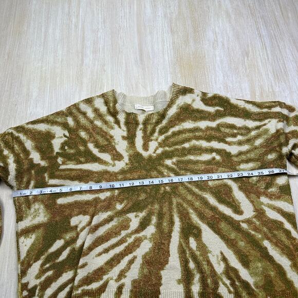 Gilded Intent Buckle Crew Neck Boho Cozy Knit Tie Dye Soft Pullover Sweater LG - Picture 11 of 16